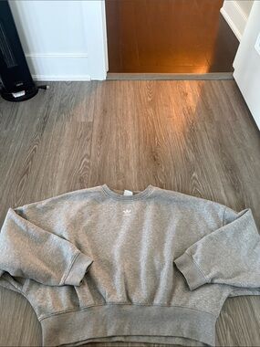 adidas Gray cropped Crewneck Sweatshirt